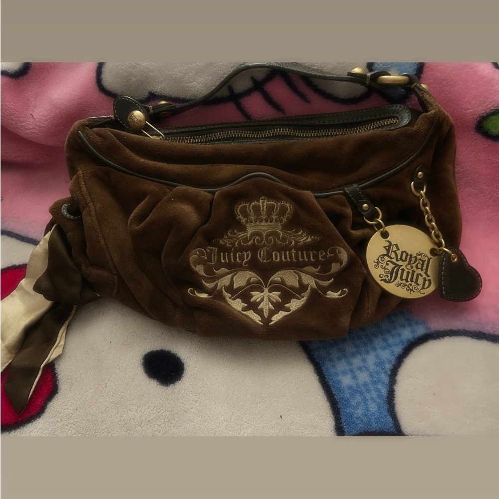 Juicy Couture Brown Suede Shoulder Bag